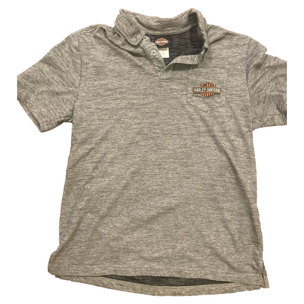 Sturgis HARLEY DAVIDSON Short Sleeve Polo Gray Men’s L Sturgis on Sleeve